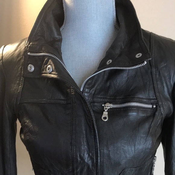 TRF Leather Bomber Jacket - Picture 2 of 3